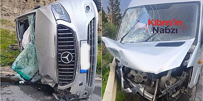  GİRNE-TATLISU ANA YOLUNDA İKİ ARAÇ ÇARPIŞTI… ÜÇ KİŞİ YARALANDI