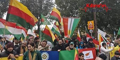 KÜRT DİASPORASI'NDAN GÜNEY LEFKOŞA'DA PROTESTO GÖSTERİSİ