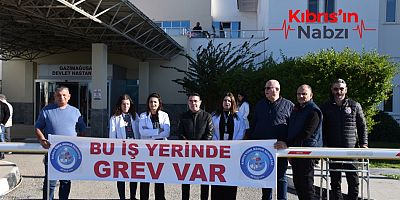 MEMUR-SEN GAZİMAĞUSA DEVLET HASTANESİNDE UYARI GREVİ YAPTI