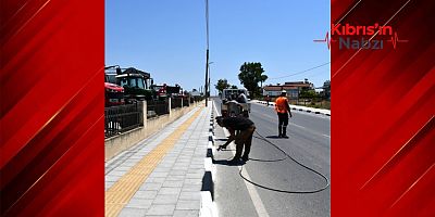 MESARYA BELEDİYESİ’NDEN BORDÜR BOYAMA ÇALIŞMASI